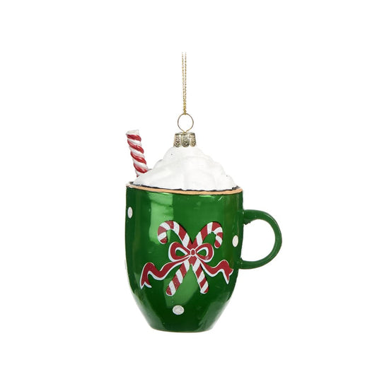 Shop now in UK Goodwill Belgium YA 92118 Glass Cup of Hot Chocolate Ornament
