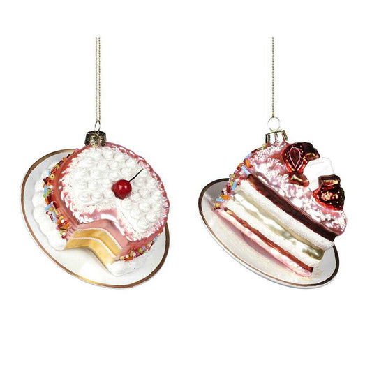 Shop now in UK Goodill Belgium 2020 YA 92227 Glass Cake Pie On Plate Ornament 2 Assorted