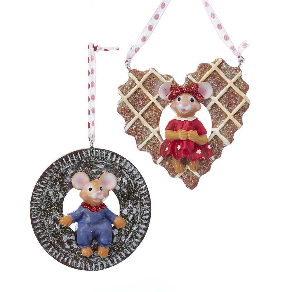 Shop now in UK Kurt Adler NYC H5142 Cookie Mouse Ornaments, 2 Assorted 