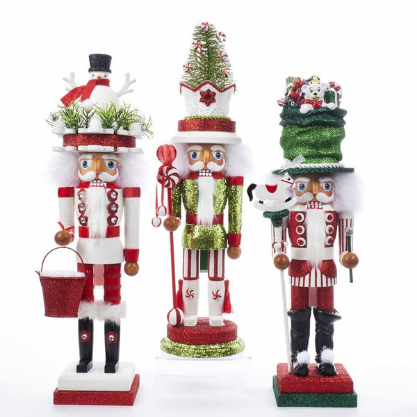 Shop now in UK Kurt Adler NYC HA0412 Hollywood Snowman Hat, Toy Maker Hat and Candy Hat Nutcrackers