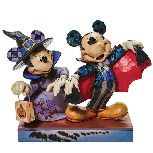 Shop now in UK Jim Shore 6008989 Terrifying Trick-or-Treaters - Mickey and Minnie as a Vampir