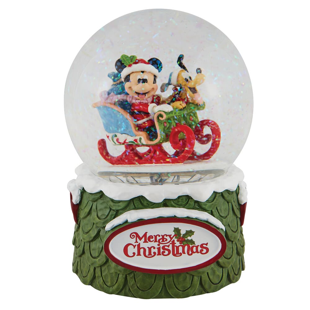 Shop now in UK Jim Shore 6009581 Laughing All the Way - Mickey and Pluto Christmas Waterball