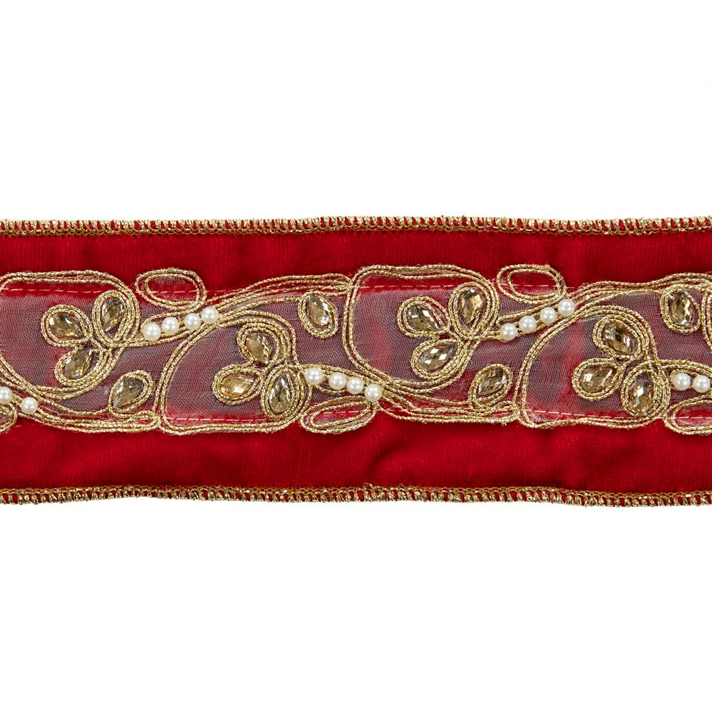 Shop now in UK Katherine's Collection Velvet Holiday Jewel Ribbon Red L05-805386 L05-805386