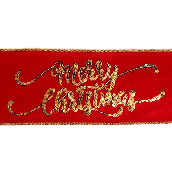 Shop now in UK Katherine's Collection Merry Christmas Ribbon Red/Gold L05-805390 L05-805390