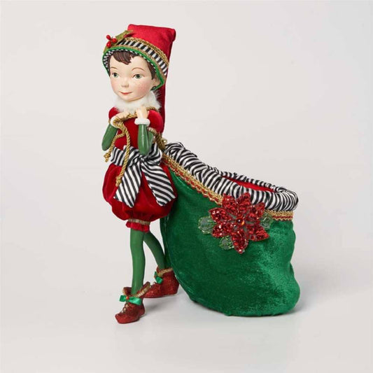 Shop now in UK KC 28-128276 Katherine's Collection Merry Bright Elf with Bag