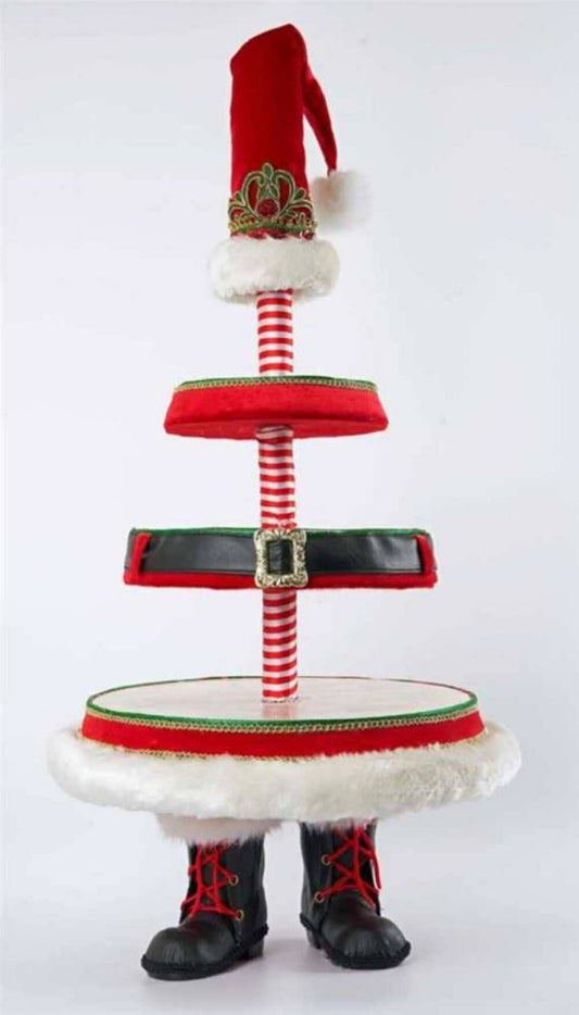 Shop now in UK KC 28-128248 Katherine's Collection Santa Boots Tray Cake Stand