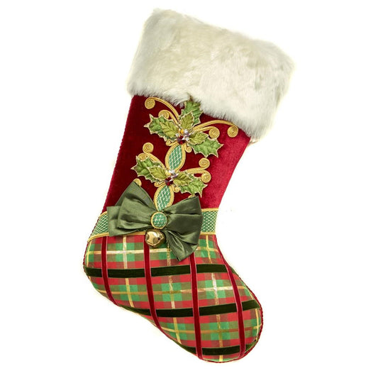 Shop now in UK Katherine's Collection Paper Mache Stocking Burgundy KC 28-728565