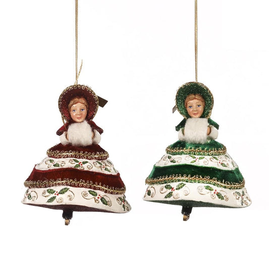 Shop now in UK Katherine's Collection Girls with Bonnet Ornament 2 Assorted KC 28-728617
