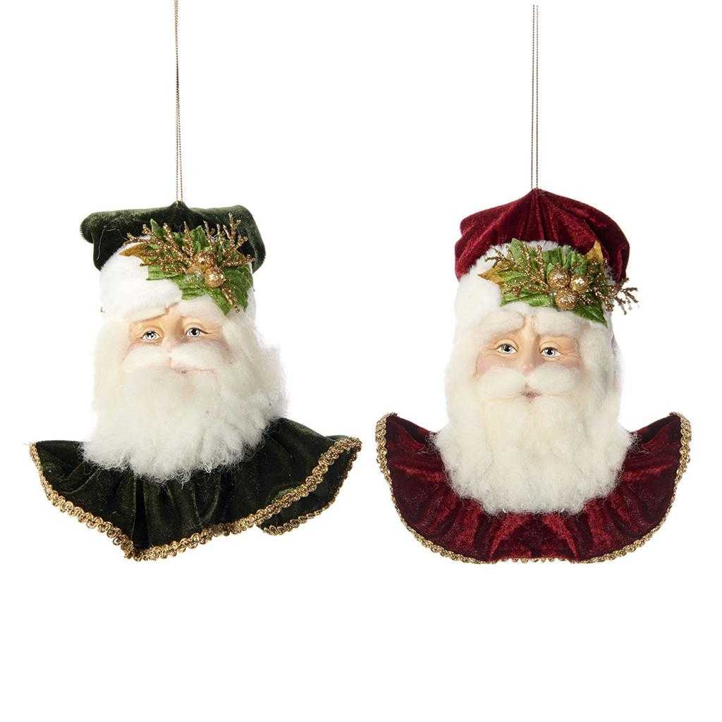 Shop now in UK Katherine's Collection Santa Head Ornament 2 Assorted KC J 11-911612