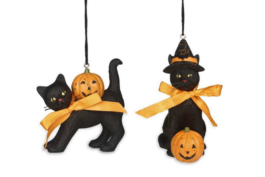 Shop now in UK KL7552 Bethany Lowe  Black Cat Ornament 2 Assorted