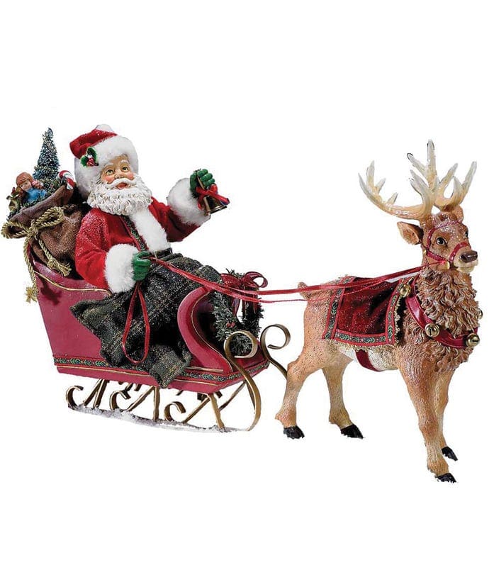 Shop now in UK Kurt Adler 10" Santa In Sleigh With Deer C7339