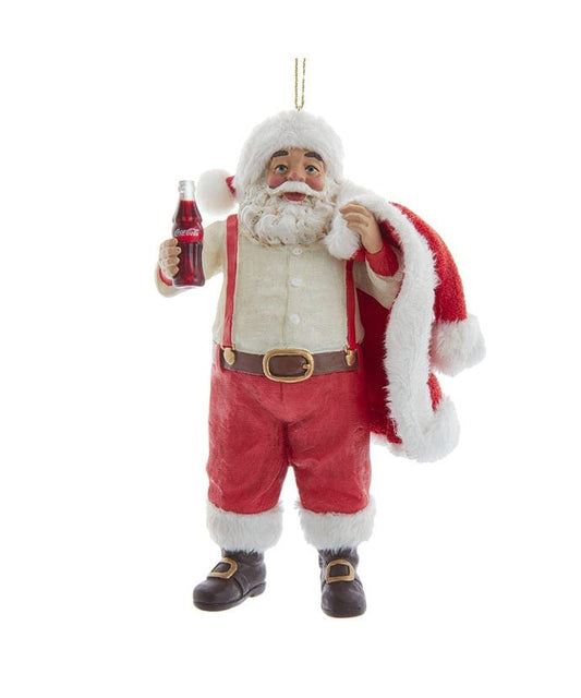 Shop now in UK Kurt Adler 5" Coca-Cola Santa Holdng Jacket Ornament CC9211