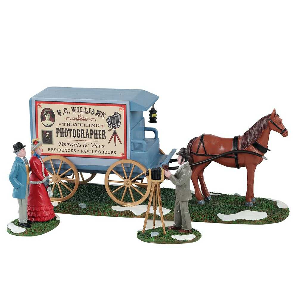 Shop now in UK Lemax Village 2021 Traveling Photographer Wagon, Set Of 3 13561