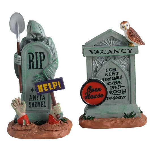 Shop now in UK Lemax Village 2021 Tombstone Duo, Set Of 2 14831