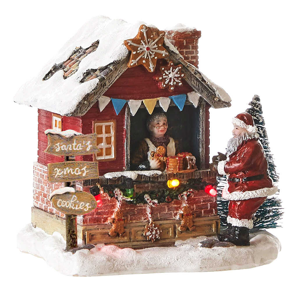 Shop now in UK Luville Collectables Christmas cookie stall red battery operated 1048480
