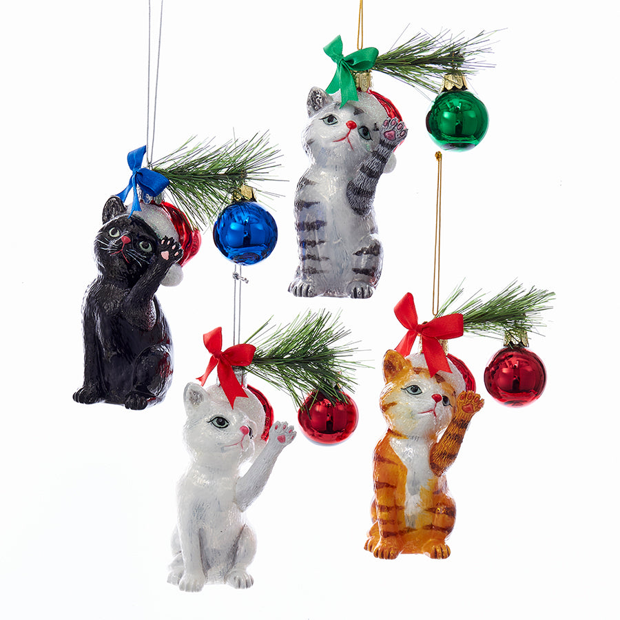 Shop now in UK Kurt S. Adler NYC NB1141 Noble Gems Glass Xmas Cat 4 Assorted