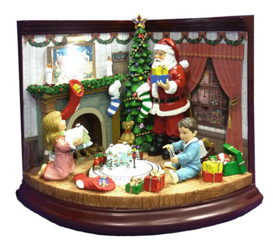 Shop now in UK Fireplace Santa and child Music Box