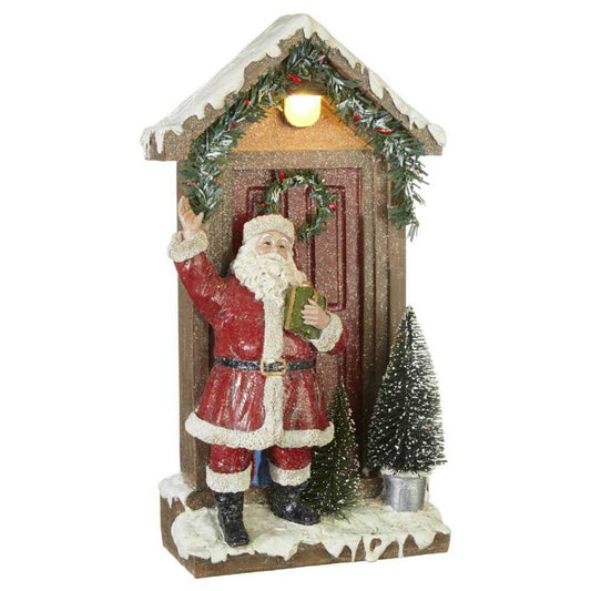 Shop now in UK RAZ Imports Lighted Santa At Door 3911115
