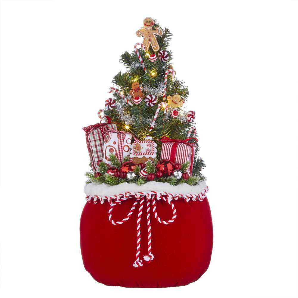 Shop now in UK RAZ Imports Lighted Tree With Gingerbread In Bag 4015552