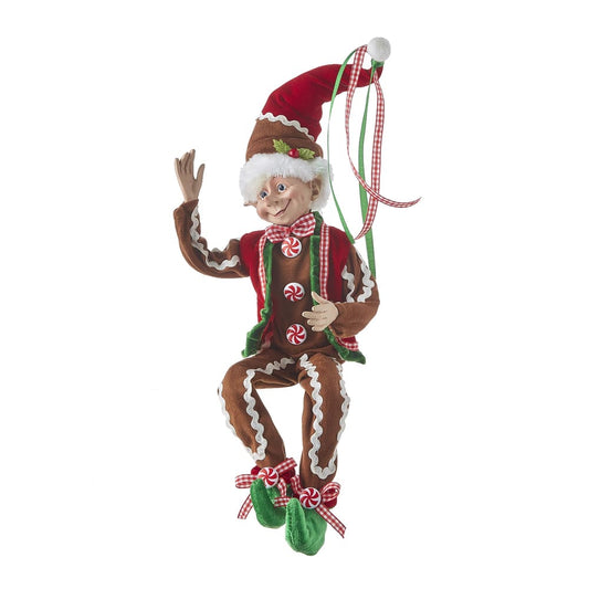 Shop now in UK Raz Imports 16inch Gingerbread Posable Elf 4102262