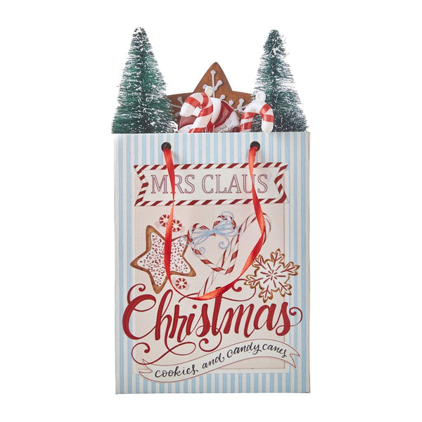 Shop now in UK Raz Imports 7.75inch Mrs Claus Christmas Shopping Bag Ornament 4119022