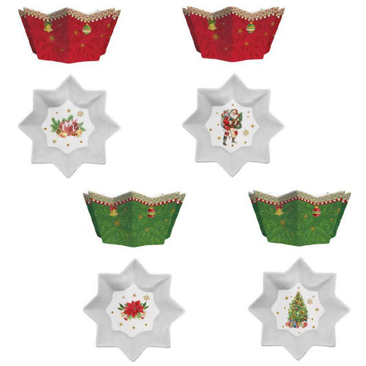 Shop now in UK Christmas Tableware: Set 4 porcelain bowls in colour box