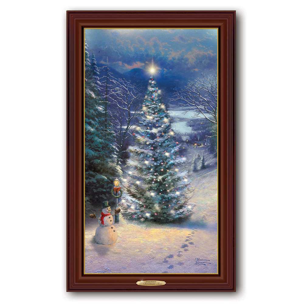 Shop now in UK Thomas Kinkade O' Christmas Tree Canvas Print 01-22554-001 Bradford Exchange