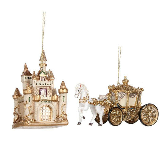 Shop now in UK Goodwill Belgium Horse Carriage Castle Ornament 2 Assorted TR 24805
