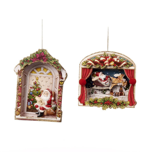 Shop now in UK Paper 3D Santa Scene Ornament 2 Assorted TR 27035