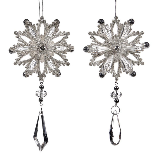Shop now in UK Snowflake Dangle Ornament 2 Assorted TR 27309
