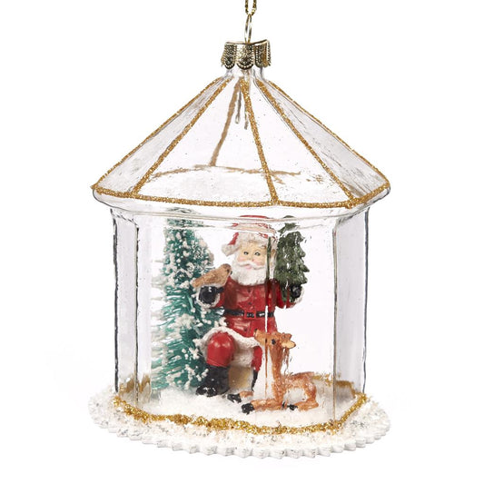 Shop now in UK Glass Santa Scene in House Ornament TR 27390