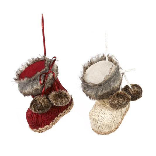 Shop now in UK Knitted Boot Ornament 2 Assorted TR 27466