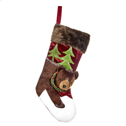 Shop now in UK Fabric Bear Stocking Brown TR 28345