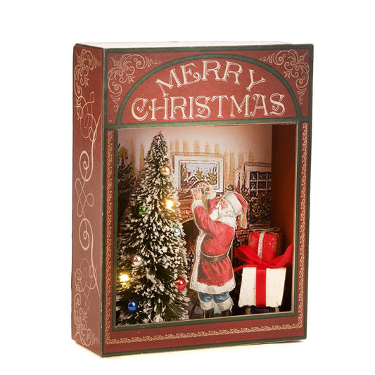 Shop now in UK Led Light Santa/Tree Diorama Box Y 62405